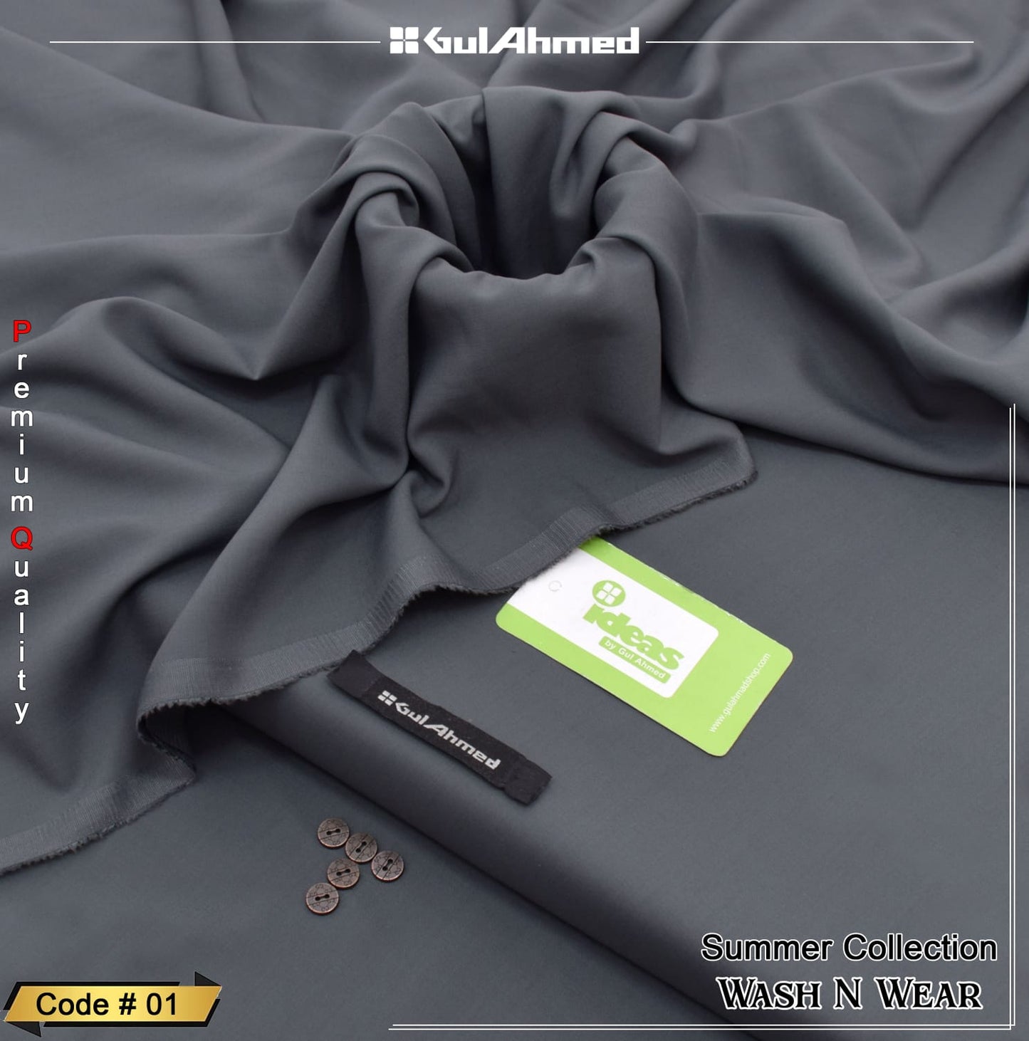 GulAhmed Wash n Wear Suit with Gift Box
