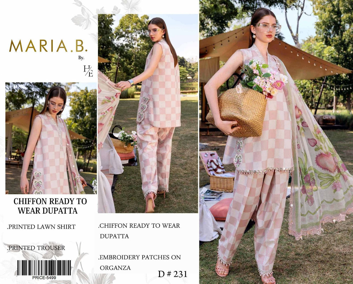 Lawn 3pc with Organza Patches & Cutwork Dupatta