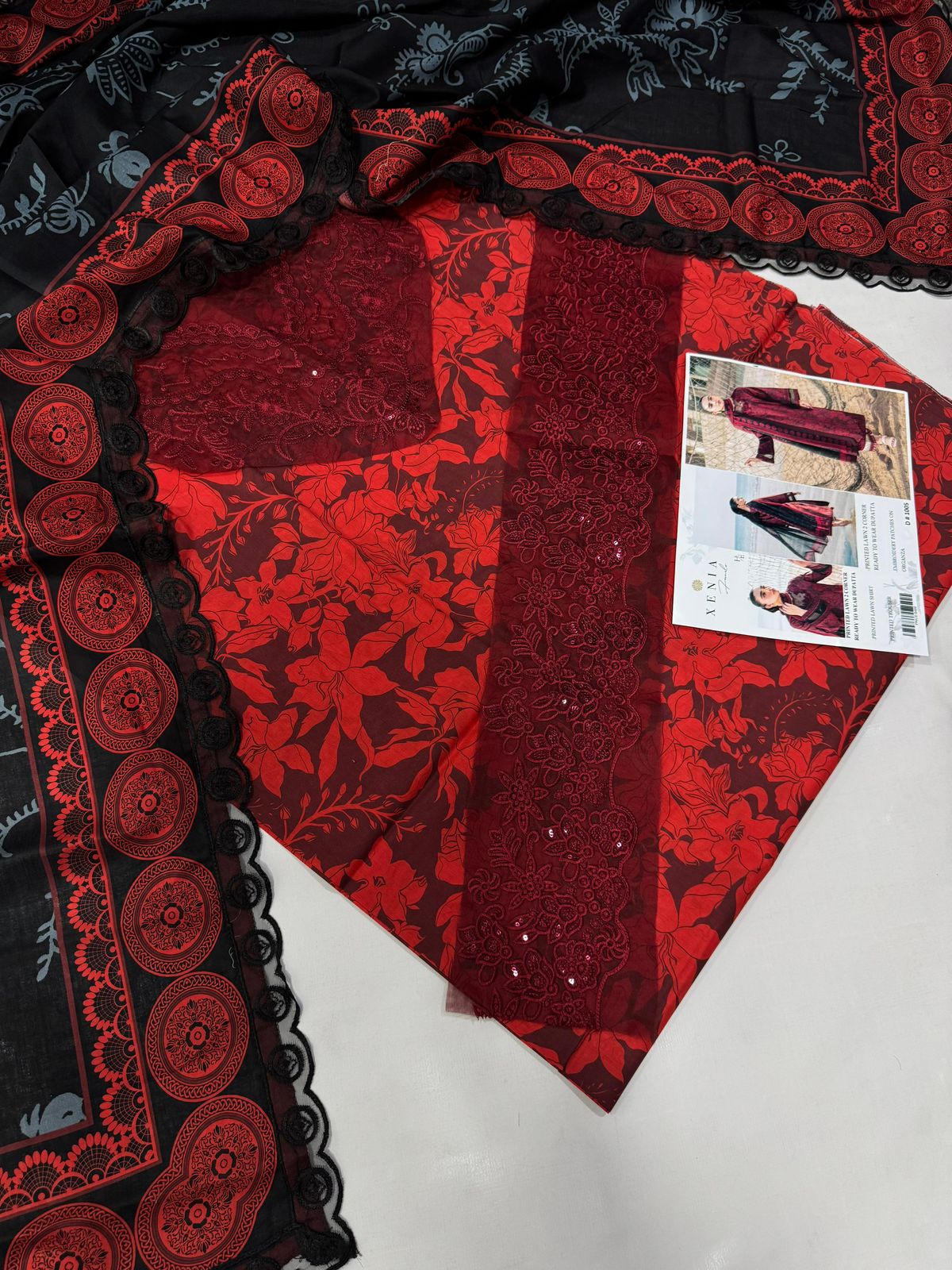Lawn 3pc with Organza Patches & Cutwork Dupatta (Copy)