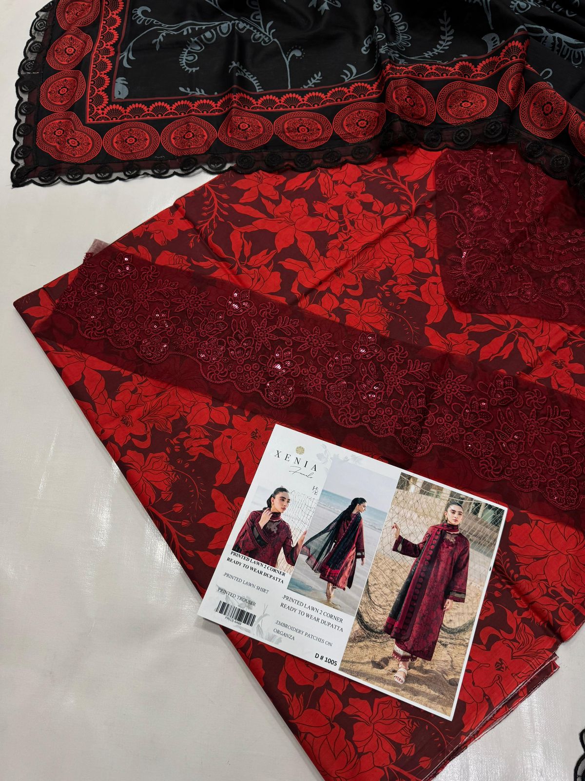 Lawn 3pc with Organza Patches & Cutwork Dupatta (Copy)