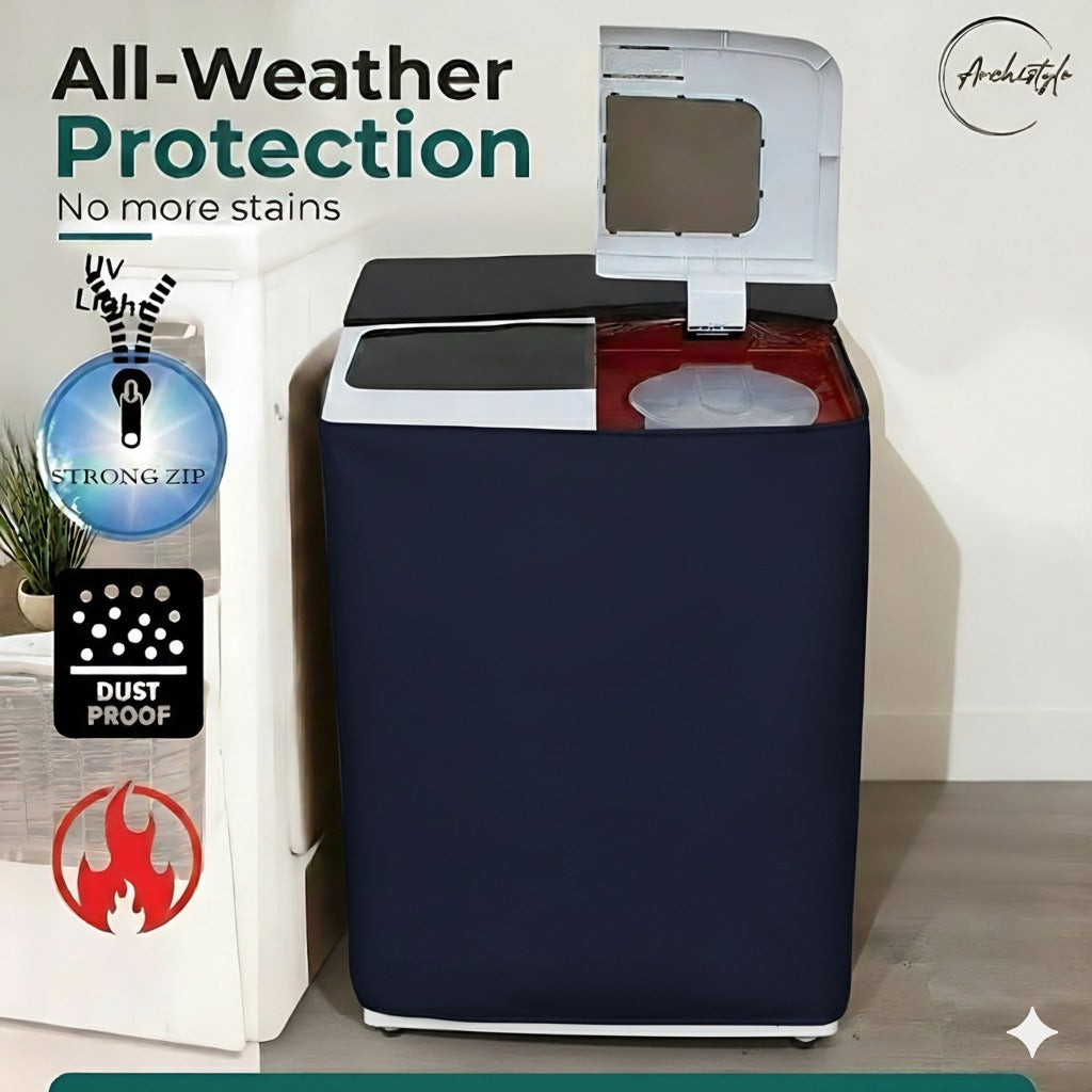 Waterproof, Dust Proof, Heat & Rust Proof Parachute Washing Machine Cover (Top Loaded)
