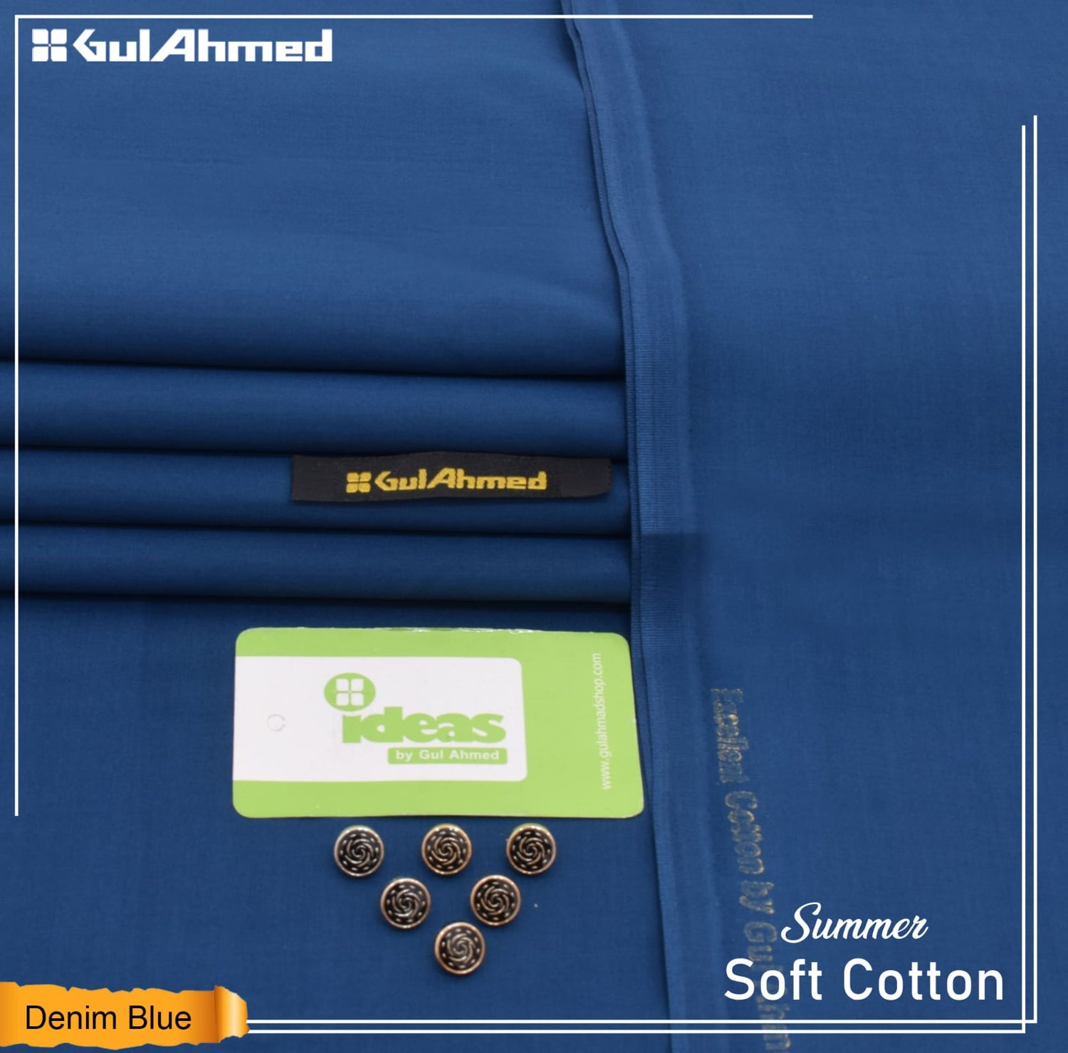 GulAhmed Unstiched Cotton fabric with Gift Box