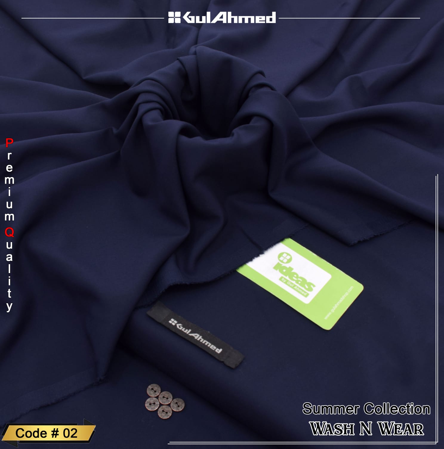 GulAhmed Unstitched Blended Fabric with Gift Box