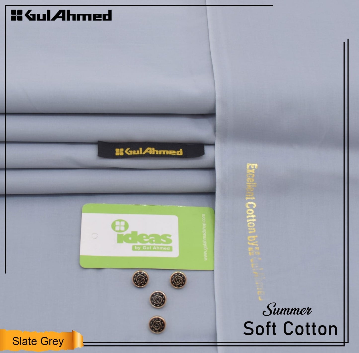 GulAhmed Unstiched cotton fabric with gift box