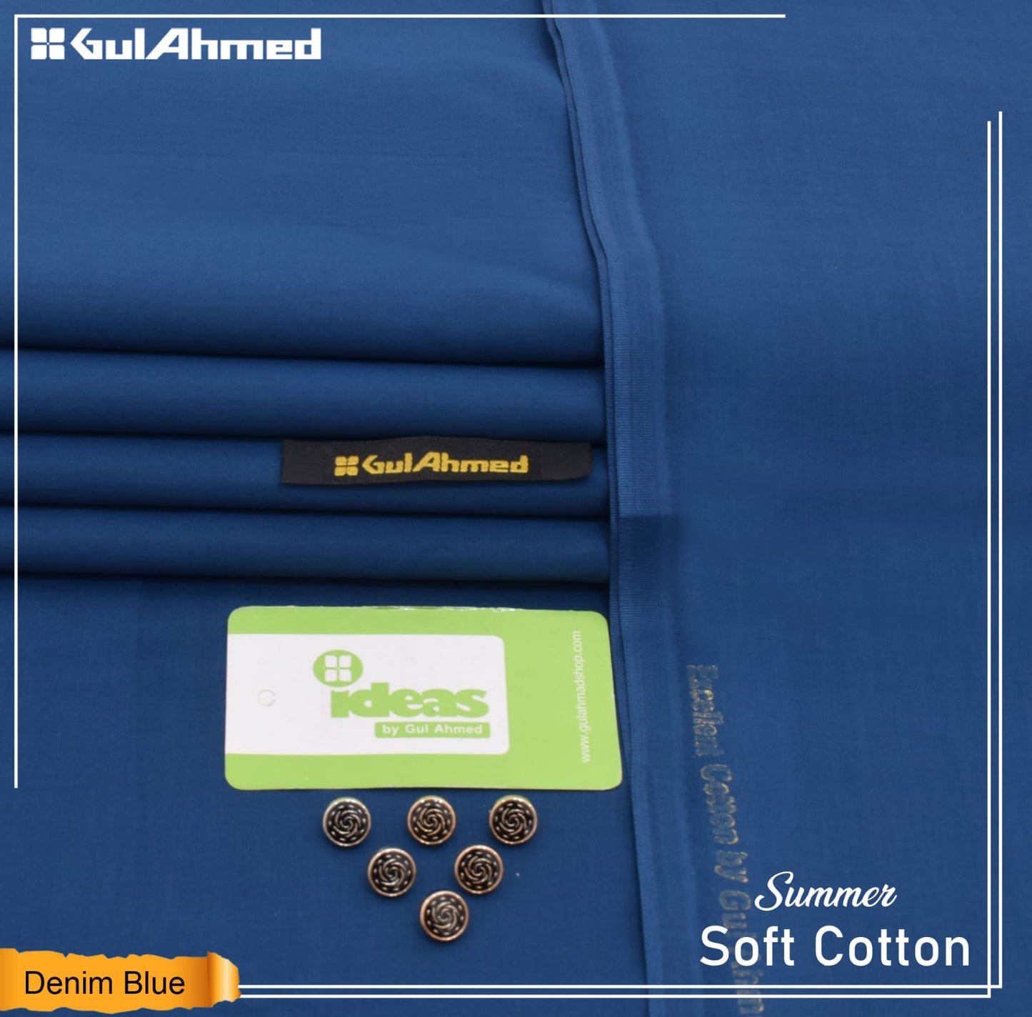 GulAhmed Unstiched cotton fabric with gift box
