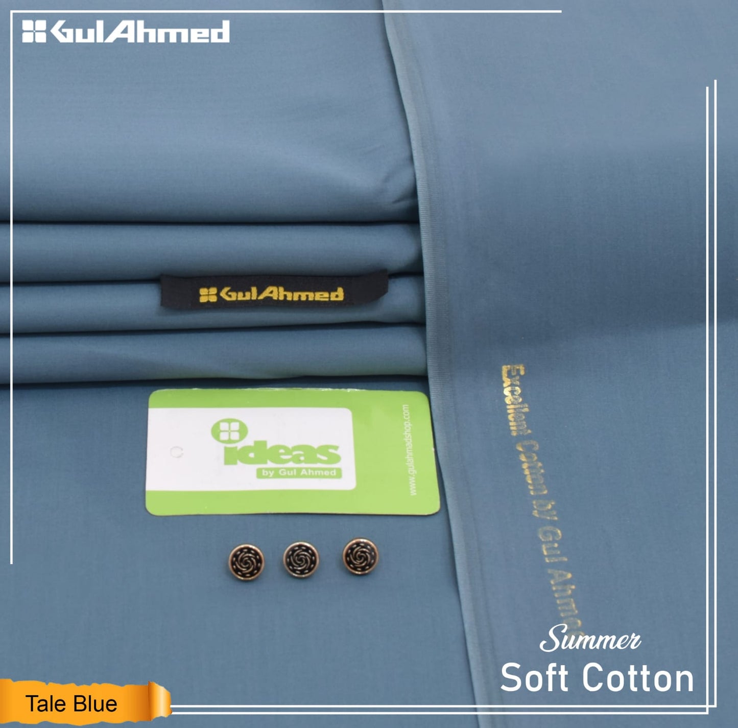 GulAhmed Unstiched cotton fabric with gift box