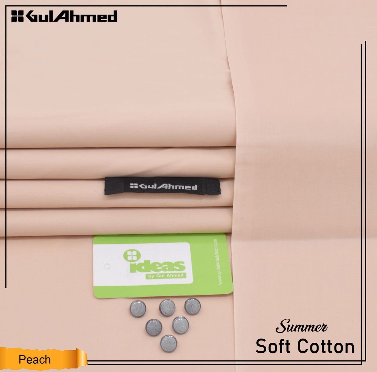 GulAhmed Unstiched cotton fabric with gift box