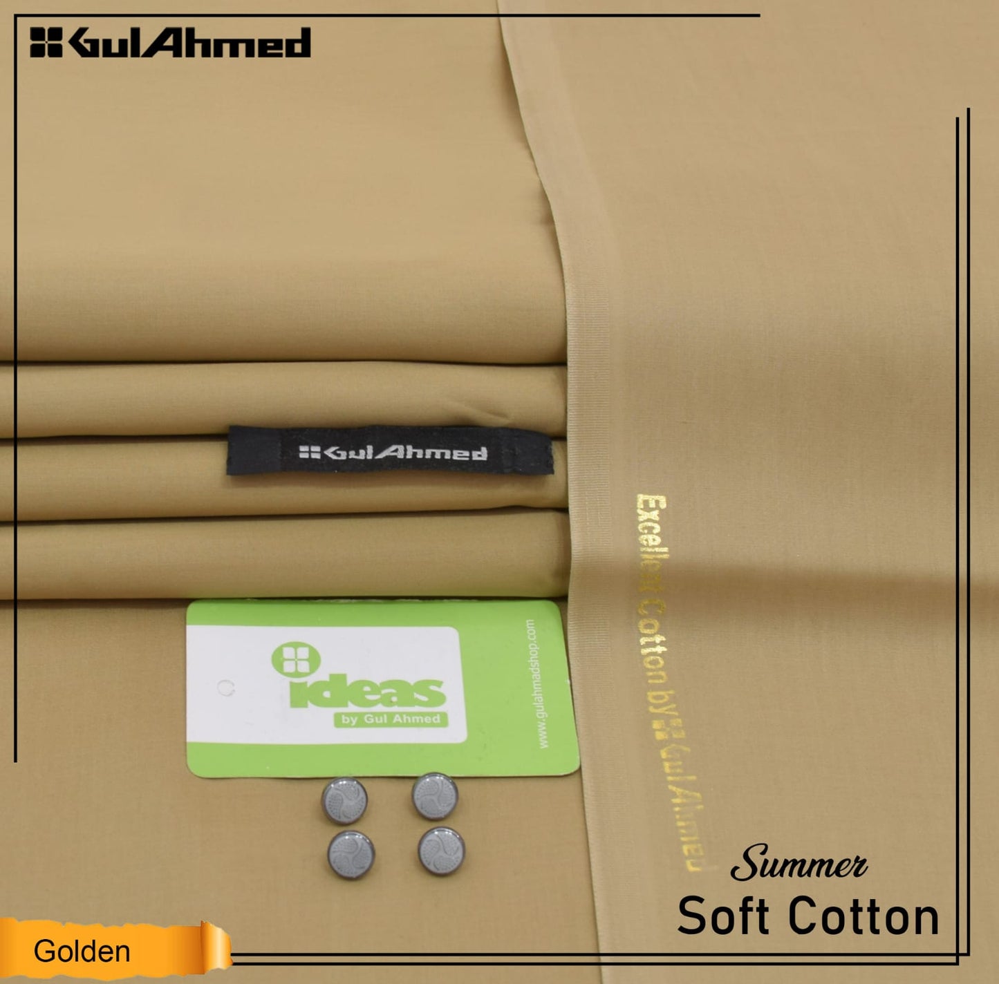 GulAhmed Unstiched cotton fabric with gift box