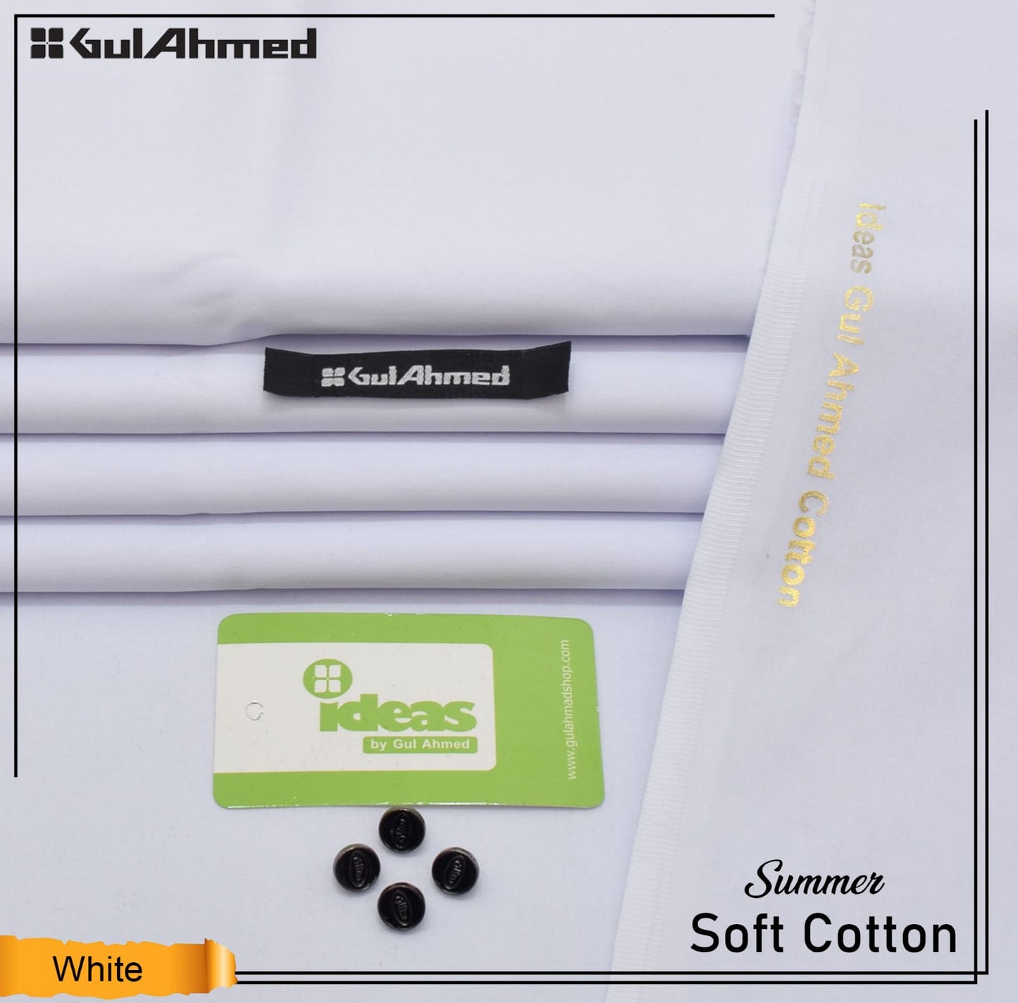 GulAhmed Unstiched cotton fabric with gift box