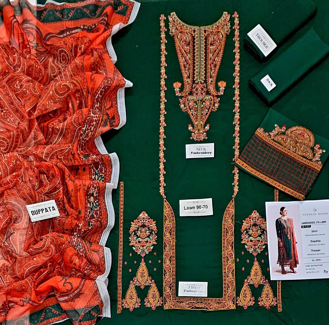 Lawn Embroidered 3pc