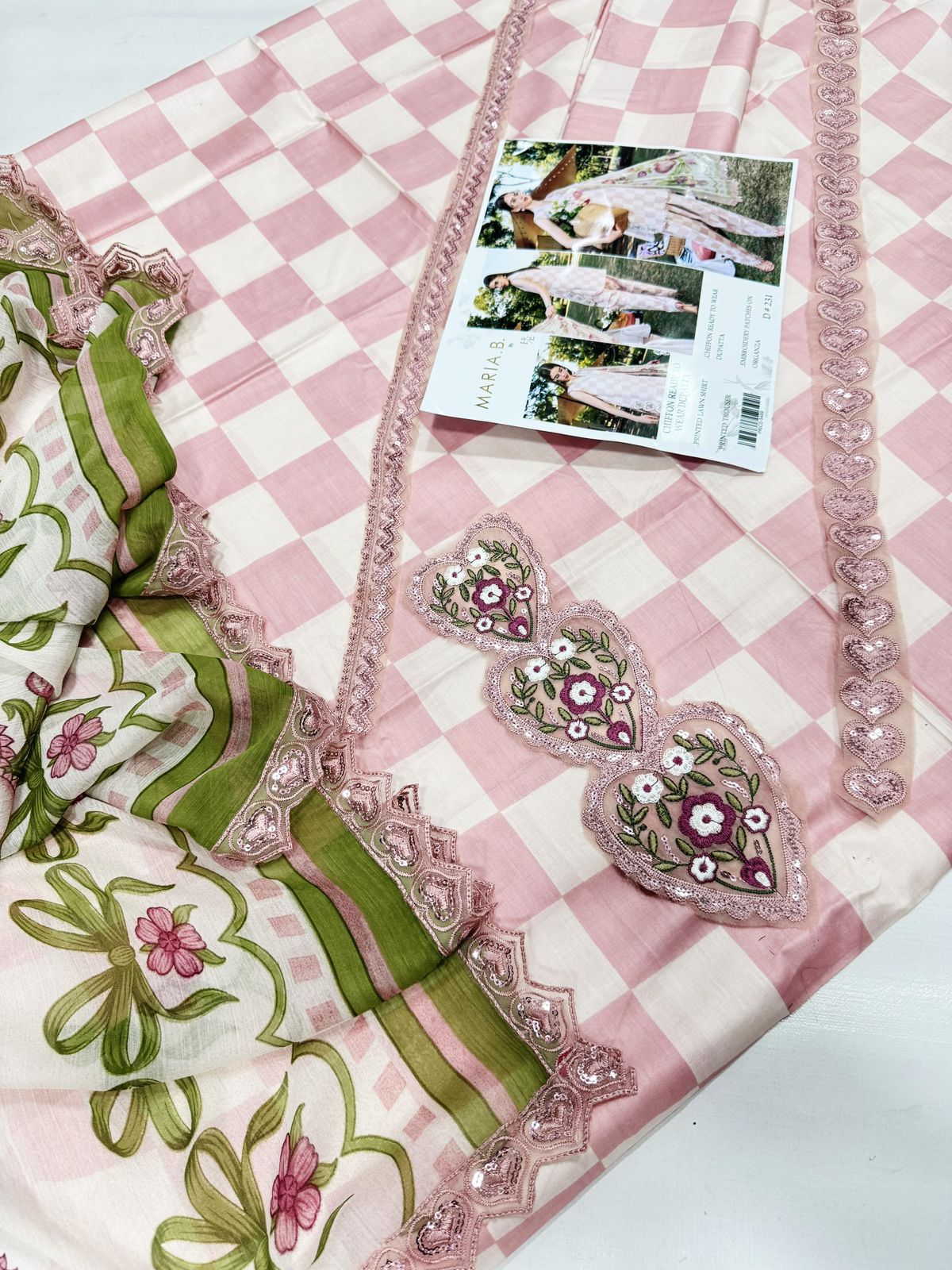 Lawn 3pc with Organza Patches & Cutwork Dupatta