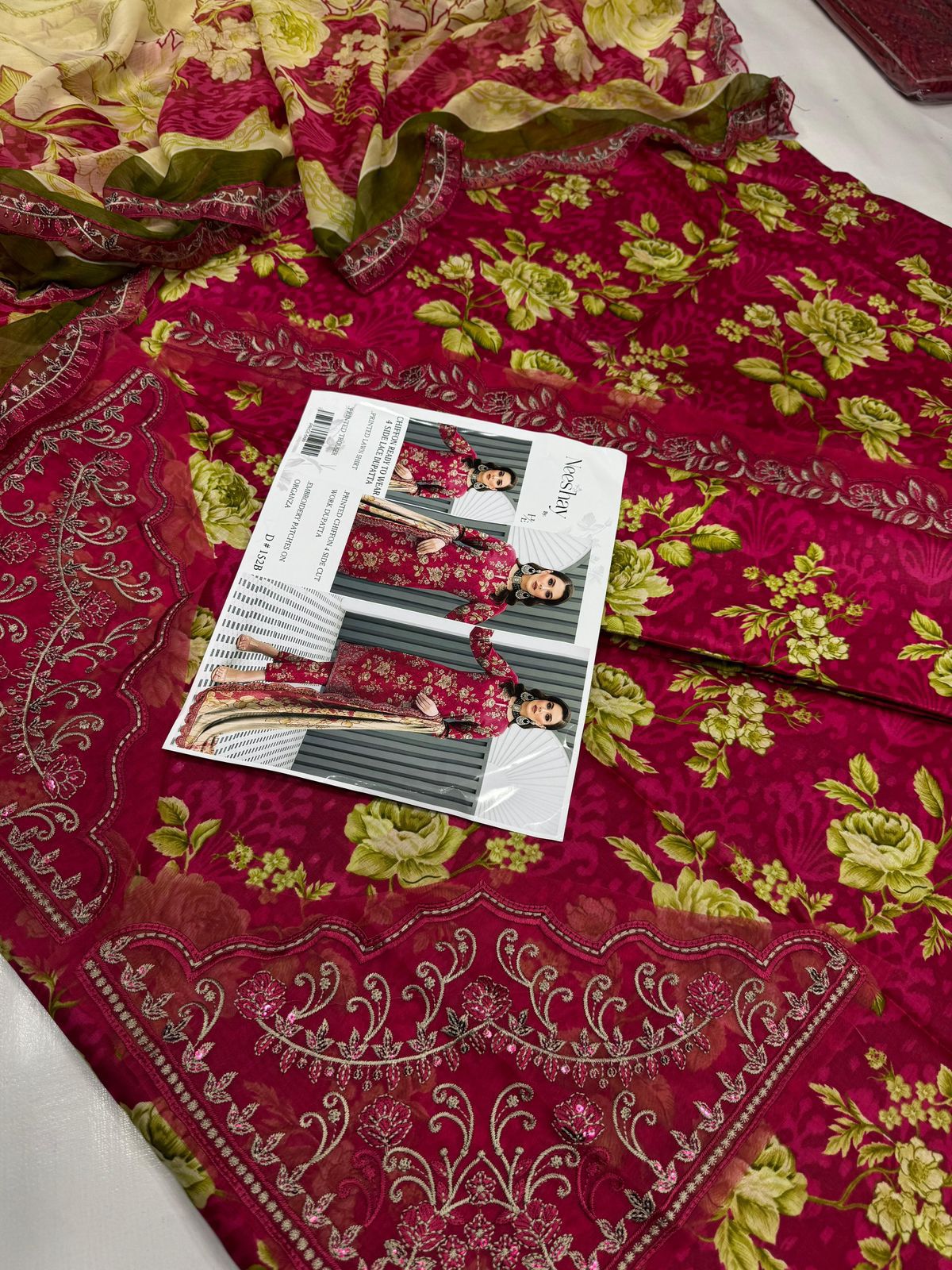 Lawn 3pc with Organza Patches & Cutwork Dupatta