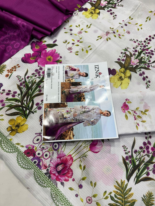 Lawn 3pc with Organza Patches & Cutwork Dupatta (Copy) (Copy) (Copy)