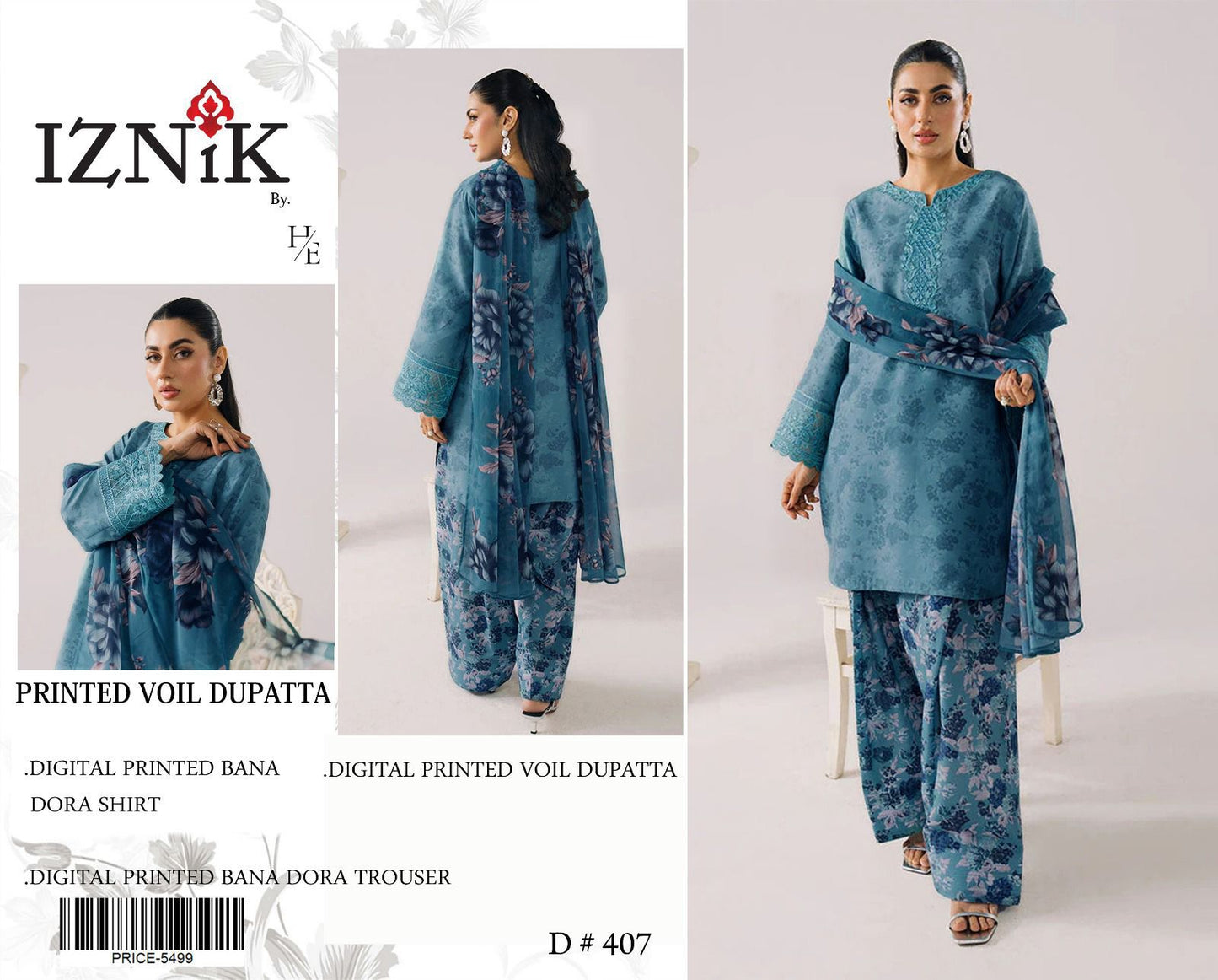 Lawn 3pc with Organza Patches & Cutwork Dupatta (Copy) (Copy)