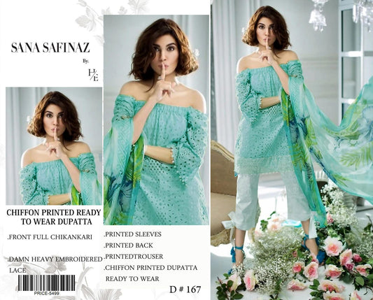 Lawn 3pc with Organza Patches & Cutwork Dupatta