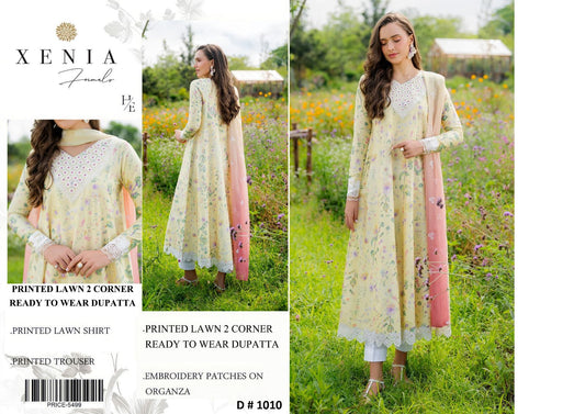 Lawn 3pc with Organza Patches & Cutwork Dupatta