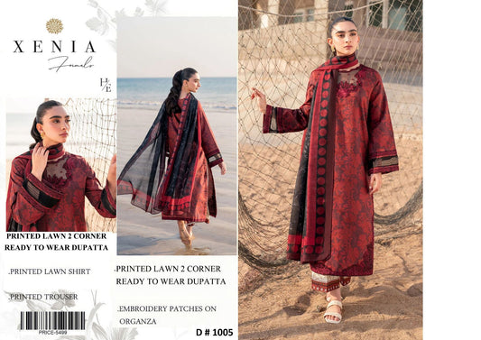 Lawn 3pc with Organza Patches & Cutwork Dupatta (Copy)