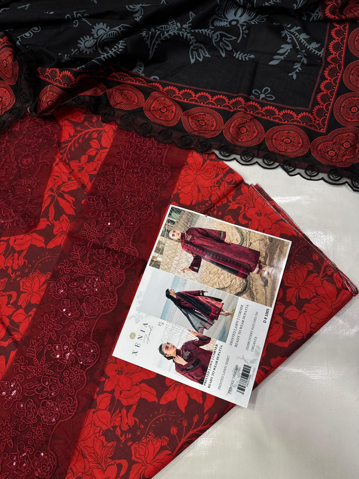 Lawn 3pc with Organza Patches & Cutwork Dupatta (Copy)