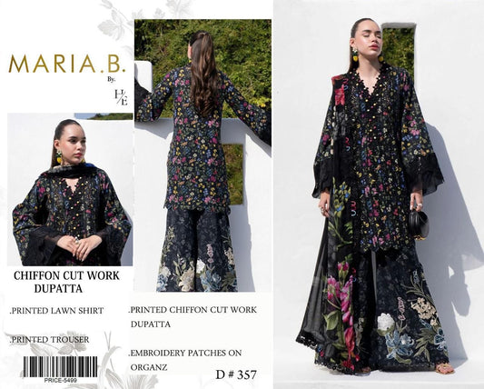 Lawn 3pc with Organza Patches & Cutwork Dupatta